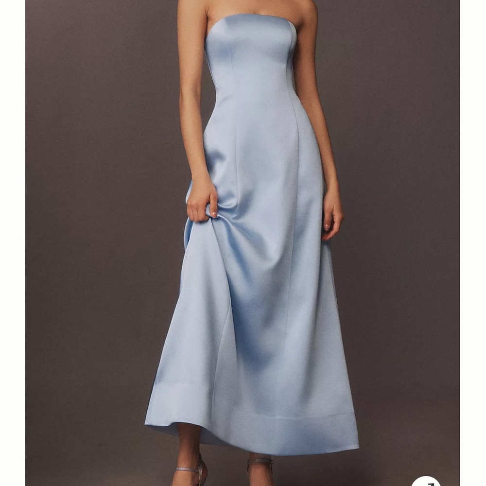 Anthropologie Light Blue Lace-Up Dress